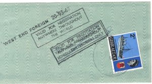 GB TRAVELLER'S CHEQUE £10 Barclays Bank GIBRALTAR 2d Postage Stamp 1967 KA104