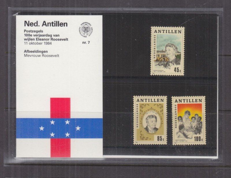 NETHERLANDS ANTILLES,1984 Eleanor Roosevelt set of 3, Folder 7