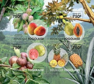 Togo MNH S/S Fruits Of Togo 2011 4 Stamps