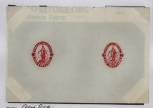 Costa Rica  1923-24 2c & 5c env. proofs in red