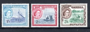 Gambia 1953-59 1s, 2s and 2s 6d SG 179-81 MH