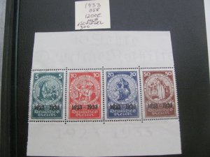 Germany 1933 MNH SIGNED SCHLEGEL SC B58 CENTER OF SHEET XF 1200 EUROS (230)