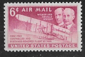 USA # C45   Wright Brothers & Plane       (1) VLH Unused