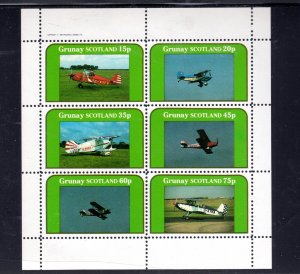 GRUNAY-SCOTLAND 1982 AIRPLANES MINT VH NH M/S6 (7 GR)