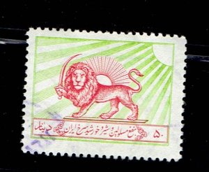 IRAN SCOTT#RA10 1976 RED LION AND SUN EMBLEM - USED