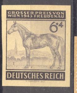 1943, Vienna Horse Race, Trial Proof,  Michel # 857 P, no gum, exp. Schlegel BPP