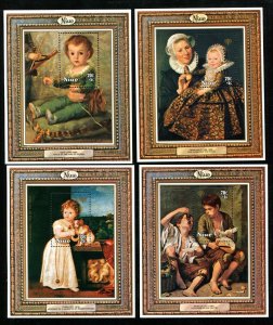 Niue Paintings Intl Year of the Child 4 MSs 1979 MNH SG#MS283 SC # B8-B11 