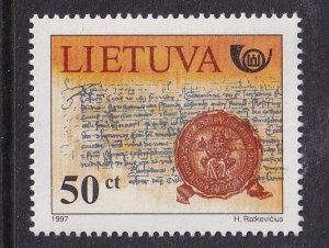 Lithuania  #585  MNH  1997   letters of Grand Duke