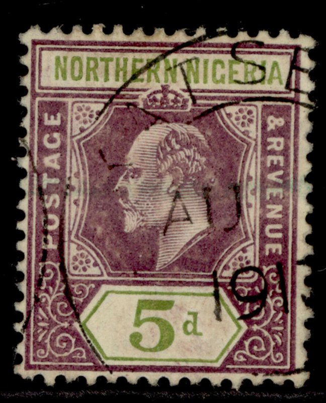 NORTHERN NIGERIA EDVII SG34, 5d dull purple & olive-green, USED. Cat £19.