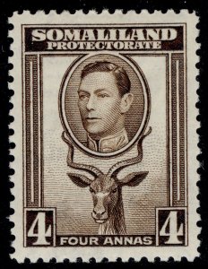 SOMALILAND PROTECTORATE GVI SG97, 4a sepia, M MINT.