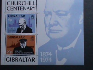 GIBRALITAR-1974 CENTENARY BIRTH OF SIR WINSTON CHURCHILL MNH S/S-VERY FINE