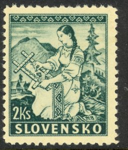 SLOVAKIA 1939 2k Girl Embroidering Issue Sc 40 MNH