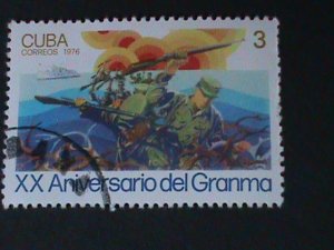 CUBA-1976 SC#2102 -ST-1206-20TH ANNIV: GRANMA LANDING FORCE-VF-CTO-HARD TO FIND