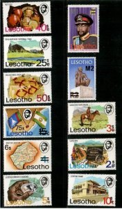 Lesotho 1980 - King Moshoeshoe ll - Set of 11 REVAL Stamps - Scott #302-12 - MNH