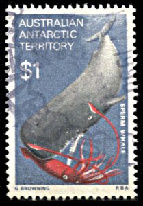 Australian Antarctic L34, used, Sperm Whale and Giant Squid