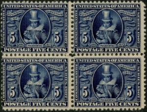 #330 BLOCK OF 4 FINE OG NH LOWER LEFT STAMP WITH SMALL INCLUSION CV $1240 BP6123