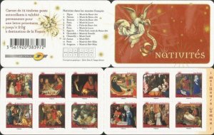 France 2011 Classic Christmas painting set of 12 stamps in booklet MNH