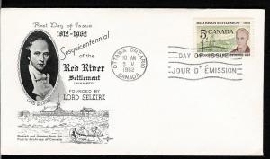 Canada 397 FDC. 1962, Red River Settlement