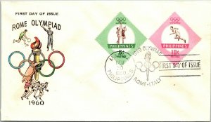 1960 Philippines FDC - Rome Olympiad - F14813