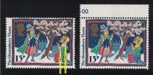 Great Britain Christmas Folk Customs 1v 13p Missing Yellow 1v SG#1342