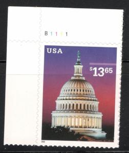 3648 Capitol Dome Express Mail Single With Plate Number Mint/nh FREE SHIPPING