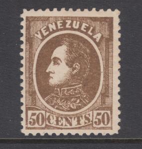 Venezuela Sc 72 MLH. 1880 50c brown Simon Bolivar 