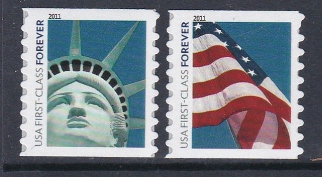 4490-91 Statue of Liberty and Flag MNH