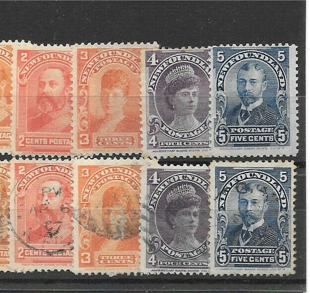 Newfoundland Mint and Used - 1897 Royal Family issue complete - both M/U (8+8)