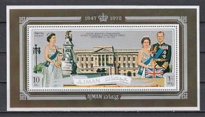 Ajman, Mi cat. 1013, BL300 A. Queen`s Wedding Anniversary s/sheet. ^