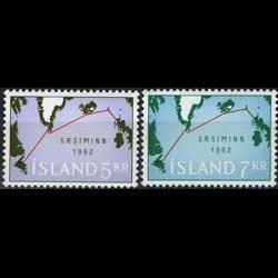 ICELAND 1962 - Scott# 350-1 Telephone Cable Set of 2 NH