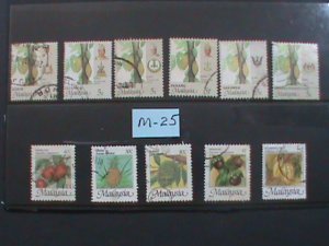 ​MALAYSIA-1986 AGRICULTURE AND FRUITS USED -11 STAMPS--#M25