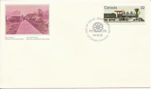 1984 Canada FDC Sc 1037 - Canadian Locomotives - 2 - Countess of Dufferin 4-4-0