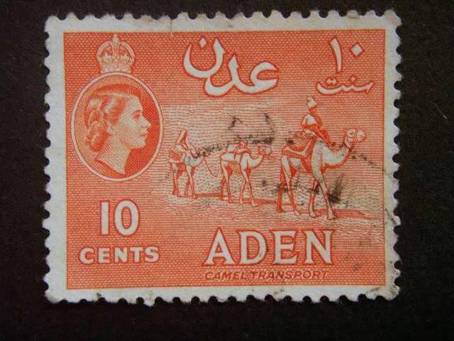 ADEN, 1953, used, 10c. orange, Camel Transport