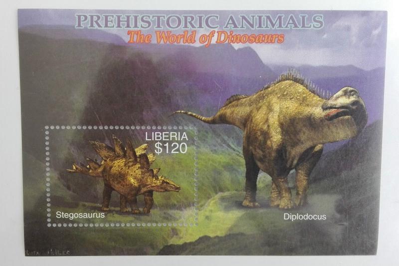 Liberia 2005** Bl.513. Prehistoric Animals.Stegosaurus  MNH [6;99]