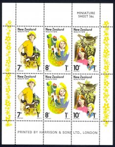 New Zealand Sc# B97a MNH Souvenir Sheet 1976 Children with Animals