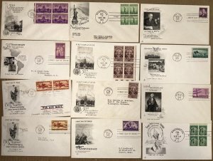 1940/1948 ARTCRAFT BIG SET COLLECTION 60 DIFFERENT FDCs SINGLES/BLOCKS POSTPAID!