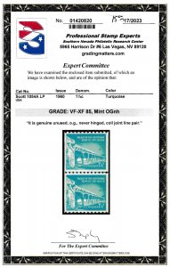 U.S. Scott # 1054a LP, 1960, PSE, VF-XF 85, Mint, OGnh, Coil Joint Line Pair