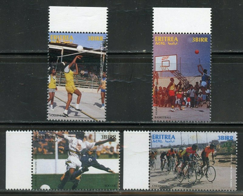 ERITREA 1996 ATLANTA OLYMPIC GAMES  SET & SOUVENIR SHEET MINT NH  