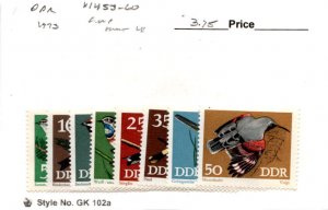 Germany - DDR, Postage Stamp, #1453-1460 Mint LH, 1973 Birds (AC)