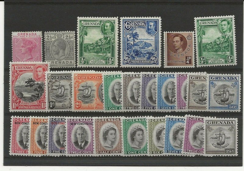 Grenada 1887-1955 range of 26 all MH