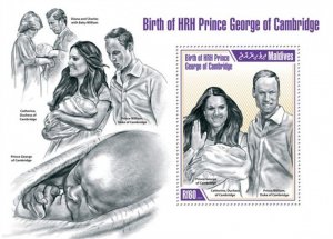 Maldives - 2013 Birth of Prince George - Stamp Souvenir Sheet - 13E-065