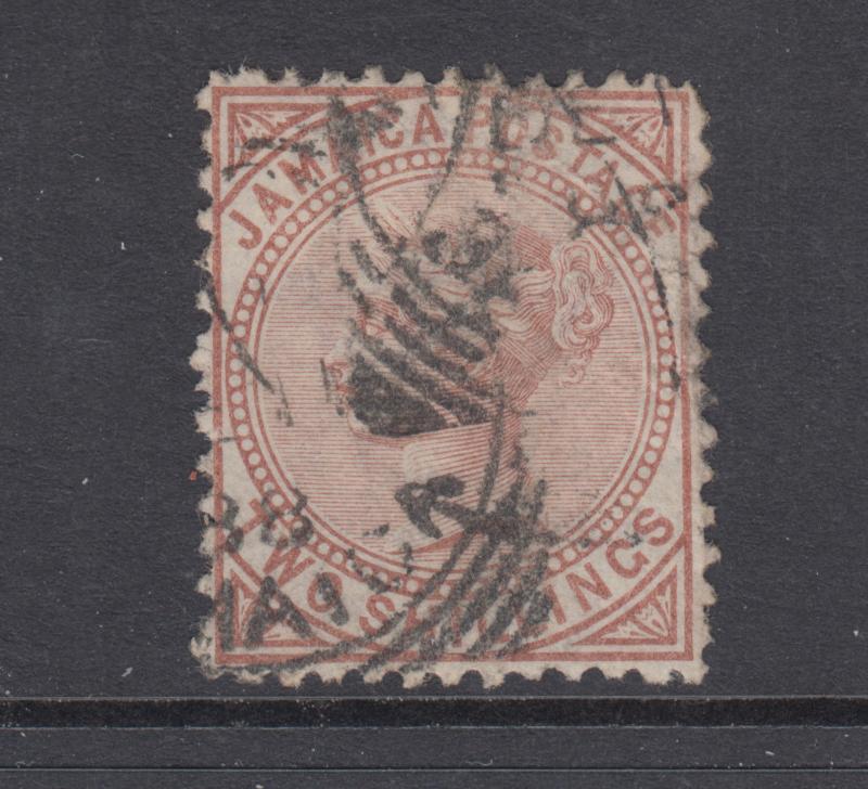 Jamaica Sc 14 used 1875 2sh red brown Queen Victoria, F-VF