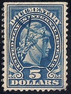 R244 5 Dollars 1917-33 Series Stamp used EGRADED XF 93 XXF