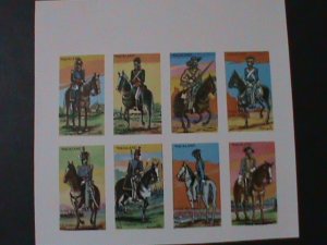 NAGALAND COLORFUL ON HORSE SOLDERS -RARE IMPERF MNH SHEET VF-EST.VALUE $14