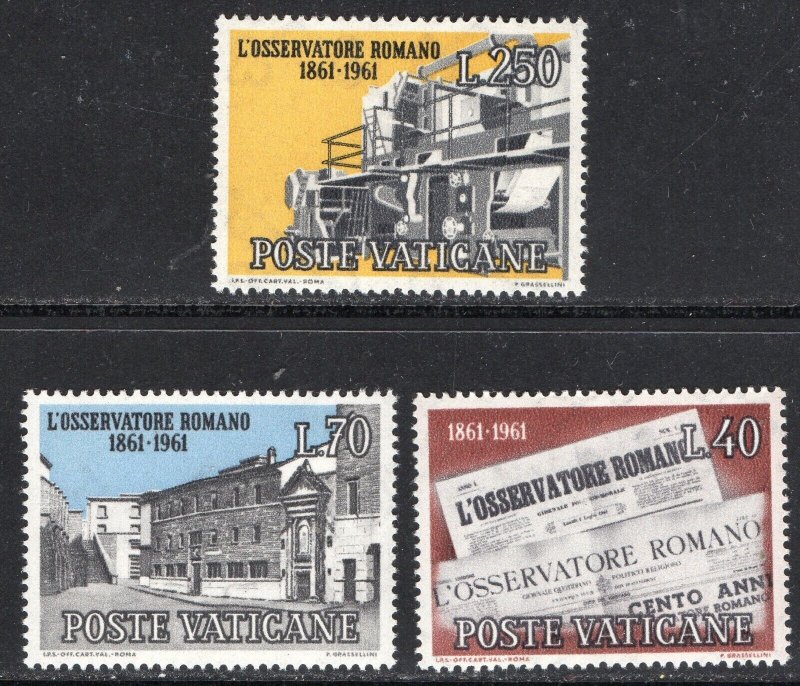 Thematic stamps vatican 1961 VATICAN NEWSPAPER 352/4 mint