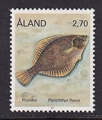 Aland islands  #48  MNH 1990  Fishes . European flounder  2.70m