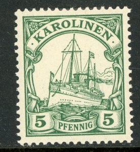 Caroline Islands 1901 Germany 5 pfg Yacht Ship Unwatermark Scott #8 MNH F462