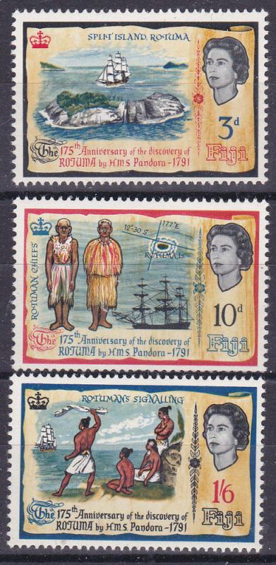 Fiji 221-23 MNH 1966 Didcovery of Rotuma