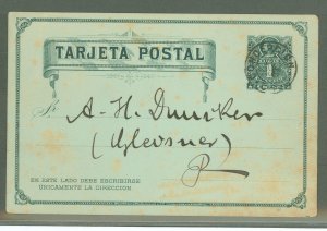 Chile  1895 1c green on light green. Used locally in concepcion, foxing