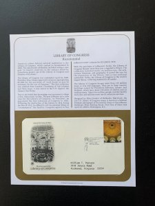 SCOTT # 3390, ARTCRAFT FDC COVERS LIBRARY OF CONGRESS, YEAR 2000